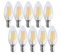 Harper Living 4.5 Watts B15 Sbc Small Bayonet Led Light Bulb Clear Candle Warm White Dimmable, Pack Of 10 Clear One Size
