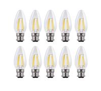 Harper Living 4.5 Watts B22 Bc Bayonet Led Light Bulb Clear Candle Warm White Dimmable, Pack Of 10