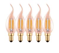 Harper Living 4.5 Watts E14 Led Bulb Amber Flame Tip Warm White Dimmable, Pack Of 5 Amber One Size
