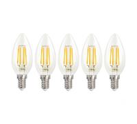 Harper Living 4.5 Watts E14 Led Bulb Clear Candle Cool White Dimmable, Pack Of 5