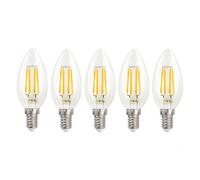 Harper Living 4.5 Watts E14 Led Bulb Clear Candle Cool White Dimmable, Pack Of 5 Clear One Size