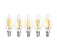 Harper Living 4.5 Watts E14 Led Bulb Clear Candle Cool White Dimmable, Pack Of 5 Clear One Size