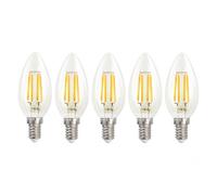 Harper Living 4.5 Watts E14 Led Bulb Clear Candle Warm White Dimmable, Pack Of 5 Clear One Size