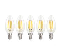 Harper Living 4.5 Watts E14 Led Bulb Clear Candle Warm White Dimmable, Pack Of 5 Clear One Size