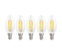 Harper Living 4.5 Watts E14 Led Bulb Clear Candle Warm White Dimmable, Pack Of 5 Clear One Size