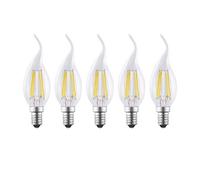 Harper Living 4.5 Watts E14 Led Bulb Clear Flame Tip Warm White Dimmable, Pack Of 5 Clear One Size