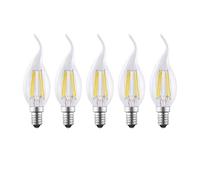 Harper Living 4.5 Watts E14 Led Bulb Clear Flame Tip Warm White Dimmable, Pack Of 5 Clear One Size