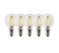 Harper Living 4.5 Watts E14 Led Bulb Clear Golf Ball Cool White Dimmable, Pack Of 5 Clear
