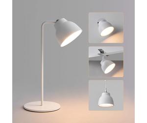 HARPER LIVING 4 in 1 Rechargeable Table Lamp, LED Desk Lamp with Touch Control, Magnetic 360° Rotate Bedside Wall Light, 3000K Dimmable Clip Lamp for Reading Home Office Bedroom -White