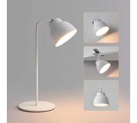HARPER LIVING 4 in 1 Rechargeable Table Lamp, LED Desk Lamp with Touch Control, Magnetic 360° Rotate Bedside Wall Light, 3000K Dimmable Clip Lamp for Reading Home Office Bedroom -White