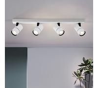 HARPER LIVING 4 Way Large Ceiling Spotlights, White Spot Lights Easily Adjustable, Modern LED Ceiling Light, GU10 Ceiling Spotlights Fitting for Bedroom, Living Room Kitchen, Bulb not Included