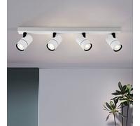 HARPER LIVING 4 Way Large Ceiling Spotlights, White Spot Lights Easily Adjustable, Modern LED Ceiling Light, GU10 Ceiling Spotlights Fitting for Bedroom, Living Room Kitchen, Bulb not Included