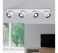 HARPER LIVING 4 Way Ceiling Spotlights, White Spot Lights Easily Adjustable, LED Ceiling Light Rotatable GU10 Ceiling Spotlights Fitting for Bedroom, Living Room, Hallway, Lounge, Bulb not Included