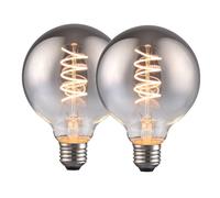 Harper Living 4 Watts G95 E27 Led Bulb Smoked Globe Warm White Dimmable, Pack Of 2 In Dark Grey Dark Grey One Size