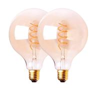Harper Living 4 Watts G95 E27 Led Bulb Vintage Globe Warm White Dimmable, Pack Of 2 In Amber Amber One Size