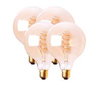 Harper Living 4 Watts G95 E27 Led Bulb Vintage Globe Warm White Dimmable, Pack Of 4