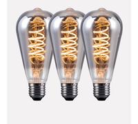 Harper Living 4 Watts St64 E27 Led Bulb Smoked Warm White Dimmable, Pack Of 3