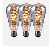 Harper Living 4 Watts St64 E27 Led Bulb Smoked Warm White Dimmable, Pack Of 3 In Mid Grey Mid Grey One Size