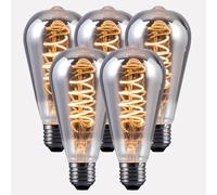 Harper Living 4 Watts St64 E27 Led Bulb Smoked Warm White Dimmable, Pack Of 5 In Mid Grey Mid Grey One Size