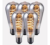 Harper Living 4 Watts St64 E27 Led Bulb Smoked Warm White Dimmable, Pack Of 5 In Mid Grey Mid Grey One Size