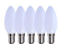 Harper Living 5 Watts B15 Sbc Small Bayonet Led Light Bulb Opal Candle Warm White Dimmable, Pack Of 5 White One Size