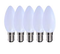 Harper Living 5 Watts B15 Sbc Small Bayonet Led Light Bulb Opal Candle Warm White Dimmable, Pack Of 5 White One Size