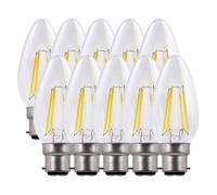 Harper Living 5 Watts B22 Bc Bayonet Led Light Bulb Clear Candle Warm White Dimmable, Pack Of 10 Clear One Size