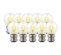 Harper Living 5 Watts B22 Bc Bayonet Led Light Bulb Clear Golf Ball Warm White Dimmable, Pack Of 10 Clear One Size