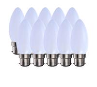 Harper Living 5 Watts B22 Bc Bayonet Led Light Bulb Opal Candle Warm White Dimmable, Pack Of 10 White One Size