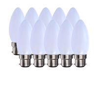 Harper Living 5 Watts B22 Bc Bayonet Led Light Bulb Opal Candle Warm White Dimmable, Pack Of 10 White One Size
