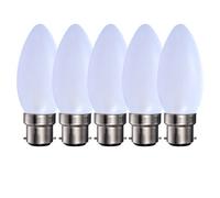 Harper Living 5 Watts B22 Bc Bayonet Led Light Bulb Opal Candle Warm White Dimmable, Pack Of 5