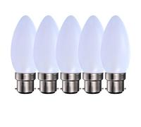 Harper Living 5 Watts B22 Bc Bayonet Led Light Bulb Opal Candle Warm White Dimmable, Pack Of 5 White One Size