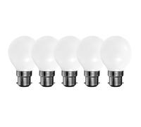 Harper Living 5 Watts B22 Bc Bayonet Led Light Bulb Opal Golf Ball Warm White Dimmable, Pack Of 5 White One Size