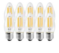 Harper Living 5 Watts E27 Led Bulb Clear Candle Cool White Dimmable, Pack Of 10 Clear