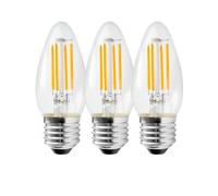 Harper Living 5 Watts E27 Led Bulb Clear Candle Cool White Dimmable, Pack Of 3 Clear One Size