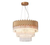 Harper Living 7 Light Gold Pendant Ceiling Light With Decorative Glass Rods Gold One Size