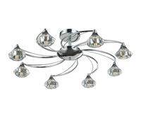 Harper Living 8 Light Semi-Flush Ceiling Light Polished Chrome Finish In Silver Silver One Size