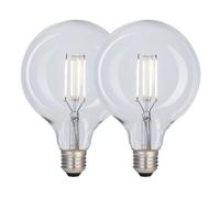 Harper Living 8 Watts G125 E27 Led Bulb Clear Globe Cool White Dimmable, Pack Of 2 Clear One Size