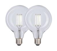 Harper Living 8 Watts G125 E27 Led Bulb Clear Globe Cool White Dimmable, Pack Of 2 Clear One Size