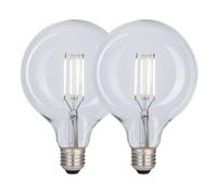 Harper Living 8 Watts G125 E27 Led Bulb Clear Globe Cool White Dimmable, Pack Of 2 Clear One Size