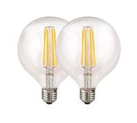 Harper Living 8 Watts G125 E27 LED Bulb Clear Globe Warm White Dimmable, Pack of 2 Harper Living Clear