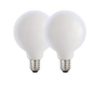 Harper Living 8 Watts G125 E27 Led Bulb Opal Globe Warm White Dimmable, Pack Of 2