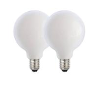 Harper Living 8 Watts G125 E27 Led Bulb Opal Globe Warm White Dimmable, Pack Of 2 White One Size