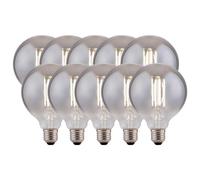Harper Living 8 Watts G125 E27 Led Bulb Smoked Globe Cool White Dimmable, Pack Of 10 In Dark Grey Dark Grey One Size