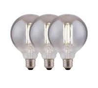Harper Living 8 Watts G125 E27 Led Bulb Smoked Globe Cool White Dimmable, Pack Of 3 In Dark Grey Dark Grey One Size