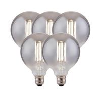 Harper Living 8 Watts G125 E27 Led Bulb Smoked Globe Cool White Dimmable, Pack Of 5