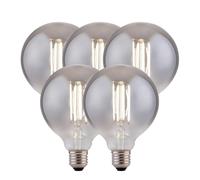 Harper Living 8 Watts G125 E27 Led Bulb Smoked Globe Cool White Dimmable, Pack Of 5 In Dark Grey Dark Grey One Size