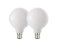Harper Living 8 Watts G95 B22 BC Bayonet LED Bulb Opal Globe Warm White 3000K Dimmable, Pack of 2 Harper Living White