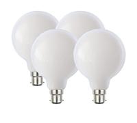 Harper Living 8 Watts G95 B22 Bc Bayonet Led Bulb Opal Globe Warm White 3000K Dimmable, Pack Of 4 White One Size