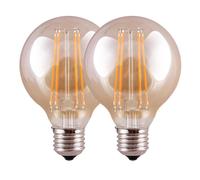 Harper Living 8 Watts G95 E27 Led Bulb Amber Globe Warm White Dimmable, Pack Of 2 Amber One Size